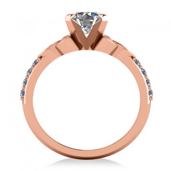 Round Lab Grown Diamond Celtic Knot Engagement Ring 18k Rose Gold 1.00ct