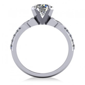Round Lab Grown Diamond Celtic Knot Engagement Ring 14K White Gold (1.50ct)