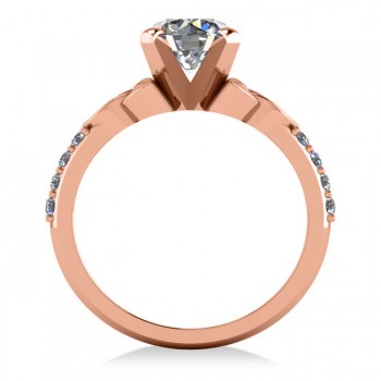 Round Lab Grown Diamond Celtic Knot Engagement Ring 18k Rose Gold 1.50ct