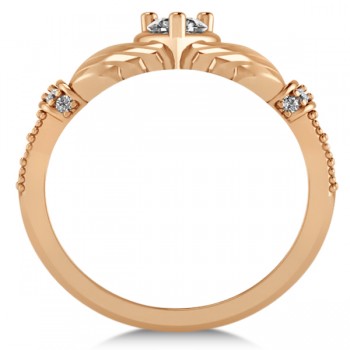 Lab Grown Diamond Claddagh Engagement Ring in 14k Rose Gold (0.42ct)