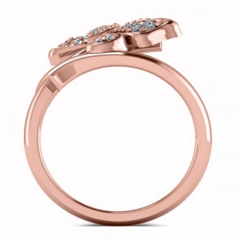 Diamond Accented Butterfly Fashion Ring in 14k Rose Gold (0.28ct)