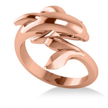 Summertime Dolphin Fashion Ring 14k Rose Gold