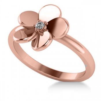 Diamond Flower Ladies Fashion Ring 14k Rose Gold (0.03ct)