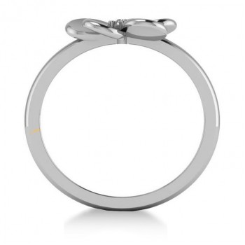 Diamond Flower Ladies Fashion Ring 14k White Gold (0.03ct)