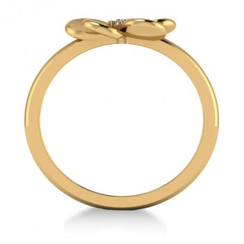 Diamond Flower Ladies Fashion Ring 14k Yellow Gold (0.03ct)