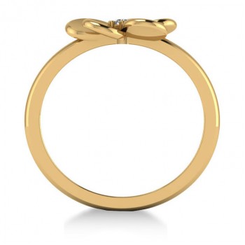 Diamond Flower Ladies Fashion Ring 14k Yellow Gold (0.03ct)