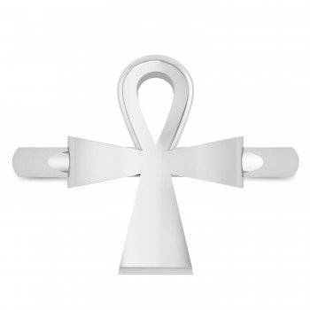 Ankh Egyptian Cross Ring 14K White Gold