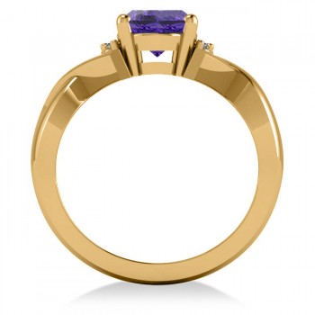Twisted Oval Tanzanite Engagement Ring 14k Yellow Gold (2.29ct)