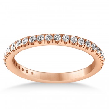 Lab Grown Diamond Semi-Eternity Ring Wedding Band 14k Rose Gold (0.41ct)