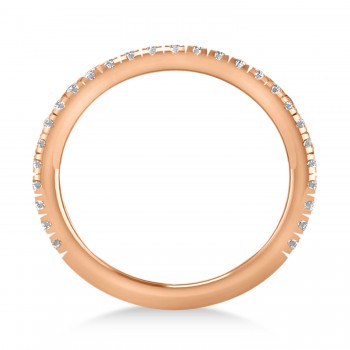 Lab Grown Diamond Semi-Eternity Ring Wedding Band 14k Rose Gold (0.41ct)