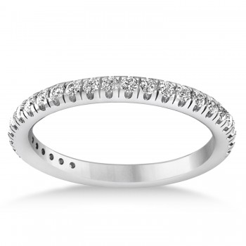 Lab Grown Diamond Semi-Eternity Ring Wedding Band 14k White Gold (0.41ct)