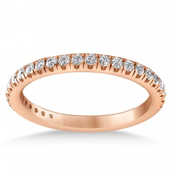 Lab Grown Diamond Semi-Eternity Ring Wedding Band 18k Rose Gold (0.41ct)