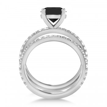 Black & White Diamond Round-Set Semi-Eternity Bridal Set Palladium (2.62ct)