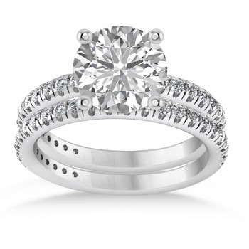 Lab Grown Diamond Round-Set Semi-Eternity Bridal Set Platinum (2.62ct)