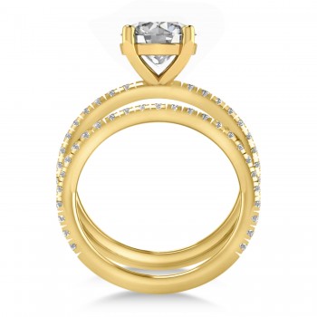 Moissanite & Diamond Round-Set Semi-Eternity Bridal Set 14k Yellow Gold (2.22ct)