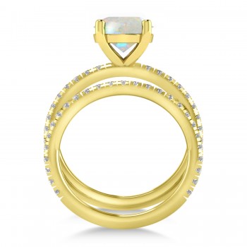 Opal & Diamond Round-Set Semi-Eternity Bridal Set 14k Yellow Gold (1.92ct)