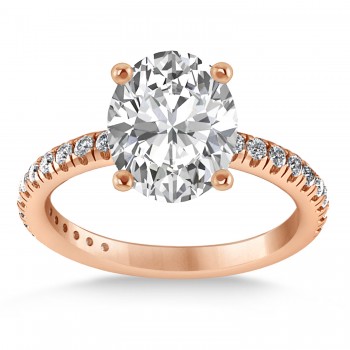 Diamond Oval-Set Engagement Ring 14k Rose Gold (3.36ct)