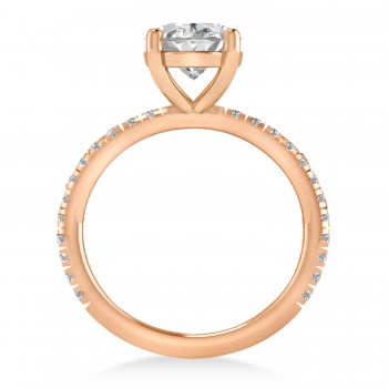Diamond Oval-Set Engagement Ring 14k Rose Gold (3.36ct)