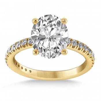 Diamond Oval-Set Engagement Ring 14k Yellow Gold (3.36ct)