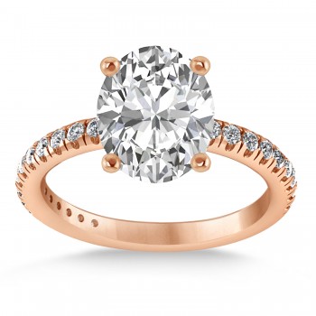 Diamond Oval-Set Engagement Ring 18k Rose Gold (3.36ct)