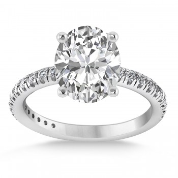 Diamond Oval-Set Engagement Ring Platinum (3.36ct)