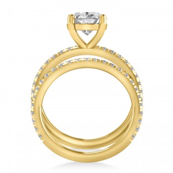 Diamond Oval-Set Semi-Eternity Bridal Set 14k Yellow Gold (3.77ct)