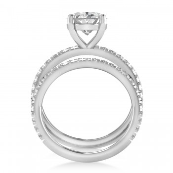Diamond Oval-Set Semi-Eternity Bridal Set Palladium (3.77ct)
