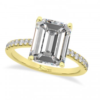 Diamond Emerald-Set Engagement Ring 18k Yellow Gold (3.36ct)
