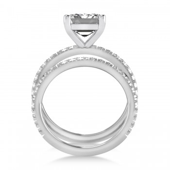 Diamond Emerald-Set Semi-Eternity Bridal Set 14k White Gold (3.77ct)