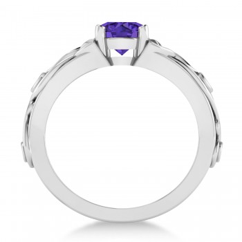 Diamond & Tanzanite Celtic Engagement Ring 14k White Gold (1.06ct)