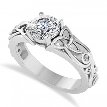 Diamond Celtic Engagement Ring 14k White Gold (1.06ct)