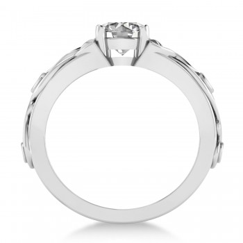 Diamond Celtic Engagement Ring 14k White Gold (1.06ct)