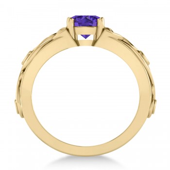 Diamond & Tanzanite Celtic Engagement Ring 14k Yellow Gold (1.06ct)