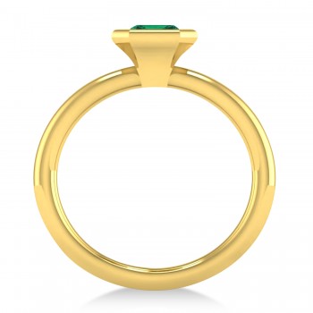 Emerald-Cut Bezel-Set Emerald Solitaire Ring 14k Yellow Gold (1.00 ctw)