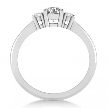 Round Diamond Three-Stone Engagement Ring 14k White Gold (0.60ct)