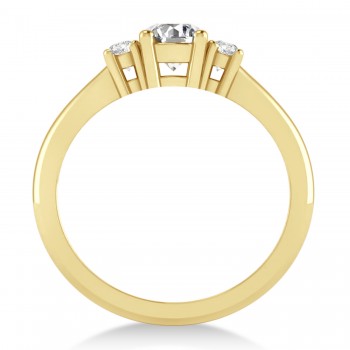 Round Lab Grown Diamond Three-Stone Engagement Ring 14k Yellow Gold (0.60ct)