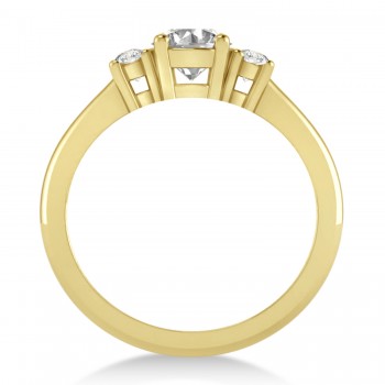 Round Diamond Three-Stone Engagement Ring 14k Yellow Gold (0.89ct)
