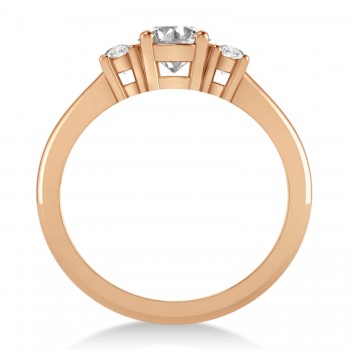 Round Lab Grown Diamond Three-Stone Engagement Ring 14k Rose Gold (0.89ct)