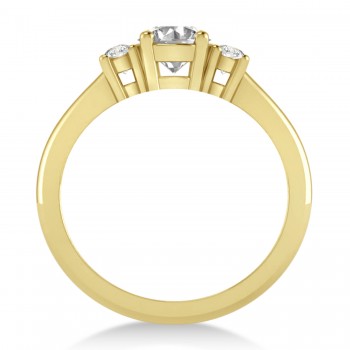 Round Lab Grown Diamond Three-Stone Engagement Ring 14k Yellow Gold (0.89ct)