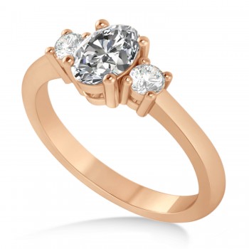 Oval Lab Grown Diamond Three-Stone Engagement Ring 14k Rose Gold (1.20ct)