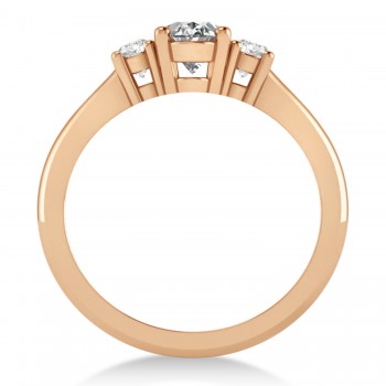 Oval Lab Grown Diamond Three-Stone Engagement Ring 14k Rose Gold (1.20ct)