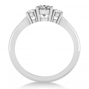 Oval Lab Grown Diamond Three-Stone Engagement Ring 14k White Gold (1.20ct)