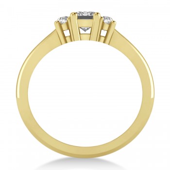 Emerald Lab Grown Diamond Three-Stone Engagement Ring 14k Yellow Gold (0.60ct)