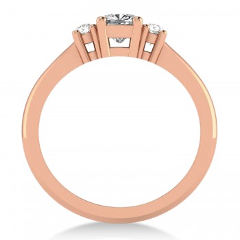 Cushion Lab Grown Diamond Three-Stone Engagement Ring 14k Rose Gold (0.60ct)
