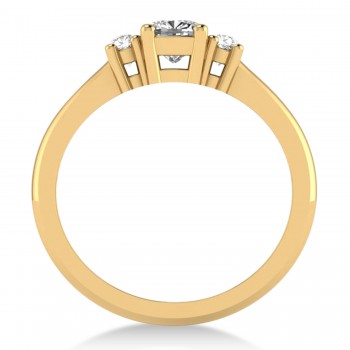 Cushion Lab Grown Diamond Three-Stone Engagement Ring 14k Yellow Gold (0.60ct)