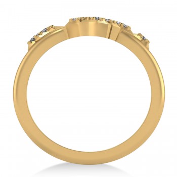 Diamond Gemini Zodiac Constellation Star Ring 14k Yellow Gold (0.12ct)