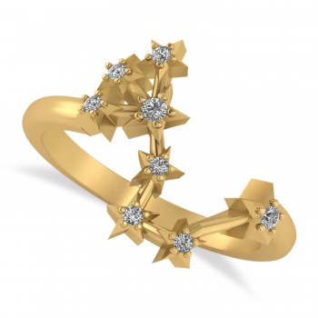 Diamond Scorpio Zodiac Constellation Star Ring 14k Yellow Gold (0.10ct)