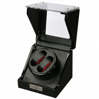 High Gloss Black Double Watch Winder Cube