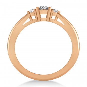 Oval Lab Grown Diamond Three-Stone Engagement Ring 14k Rose Gold (0.60ct)