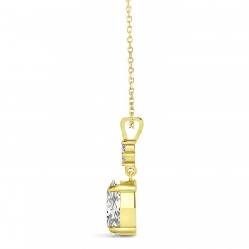 Oval Shape Diamond Pendant Necklace 14k Yellow Gold (0.80ct)